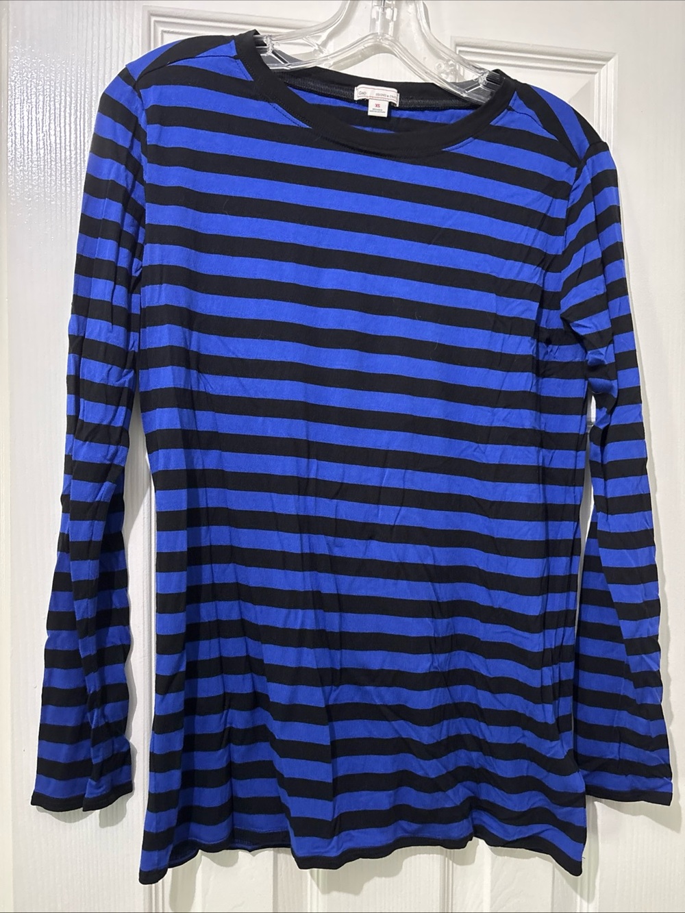 Gap blue-and-black striped long-sleeve T-shirt Size XS Super Soft Casual Tee